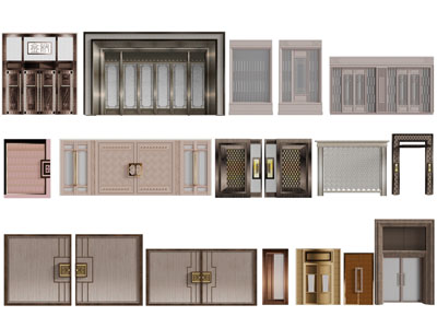 新中式旋转门、双扇大门