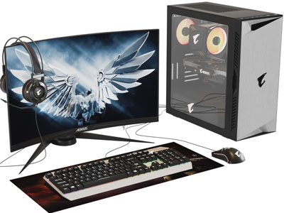 现代电脑液晶显示屏、主机和鼠标键盘