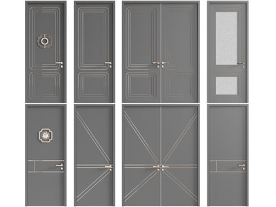 新中式双扇平开门