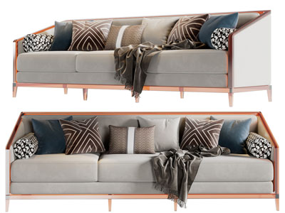 新中式多人沙发3d模型 新中式多人沙发