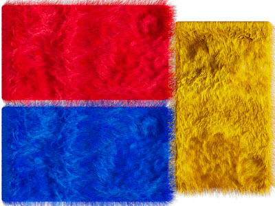 现代毛绒长方形地毯3d模型 现代毛绒长方形地毯