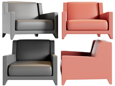 现代单人沙发3d模型 现代单人沙发