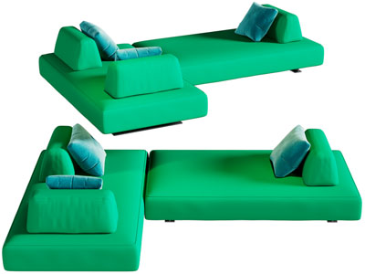 现代布艺多人沙发3d模型 现代布艺多人沙发