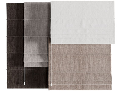 现代拉帘窗帘3d模型 现代拉帘窗帘