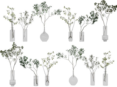 现代玻璃花瓶花卉