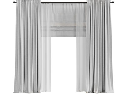 现代窗帘窗纱3d模型 现代窗帘窗纱