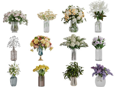 现代花瓶花卉
