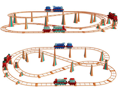 现代儿童火车轨道玩偶玩具