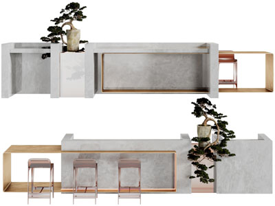 新中式前台接待台