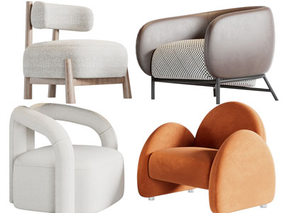 现代单人沙发3d模型 现代单人沙发