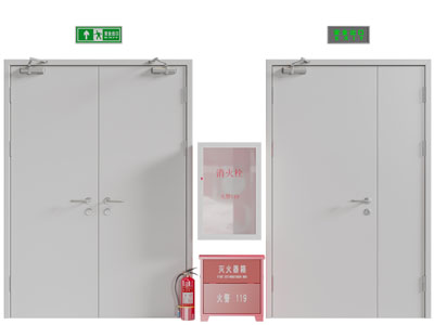 现代楼层双扇消防安全平开门