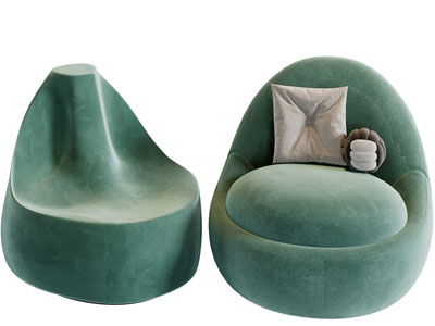 现代单人沙发3d模型 现代单人沙发