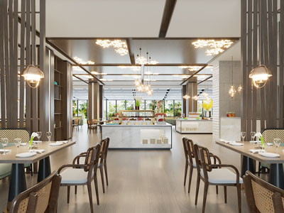 现代饭店餐馆就餐区