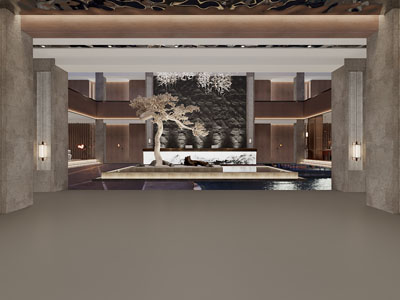 新中式大堂前台接待