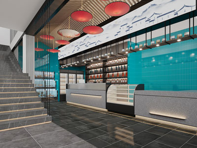 新中式饭店餐馆收银台