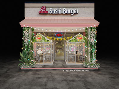 现代汉堡店门头