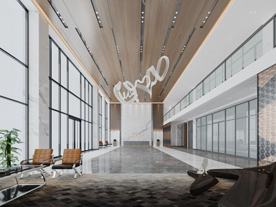 现代大堂前台接待区