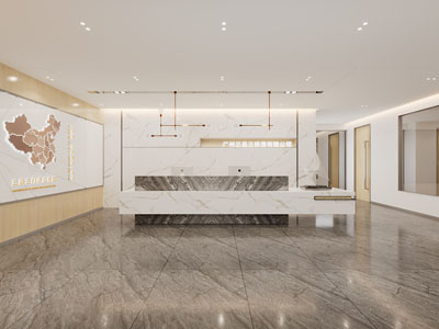 现代公司大堂前台接待区