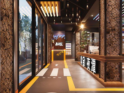 工业loft大堂前台接待区