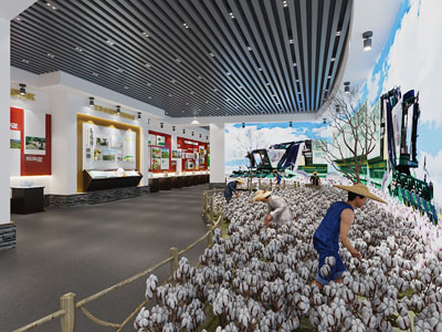 中式民宿纺织展厅展览