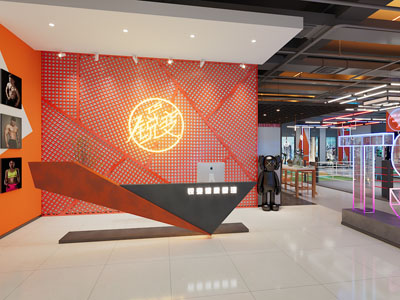 工业loft大堂前台接待区