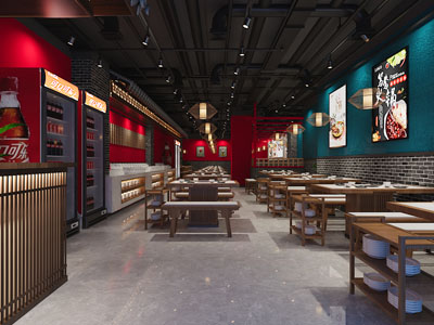 工业loft饭店餐馆就餐区