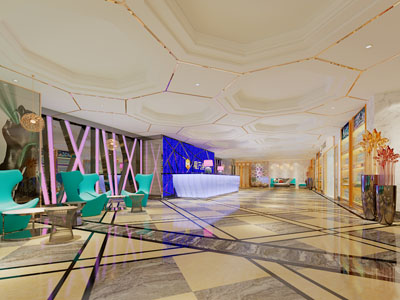 现代轻奢大堂前台接待区