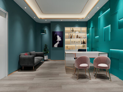 现代轻奢美容院接待区