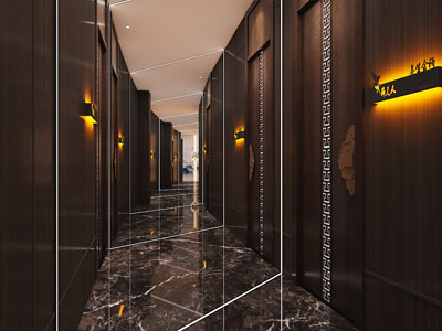新中式酒店过道