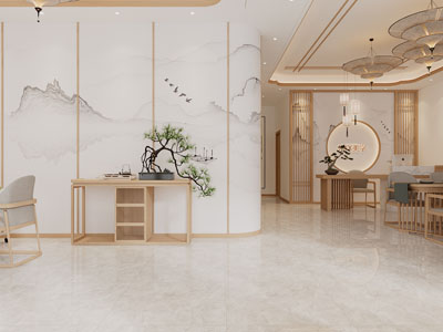 新中式美容院大堂前台接待区