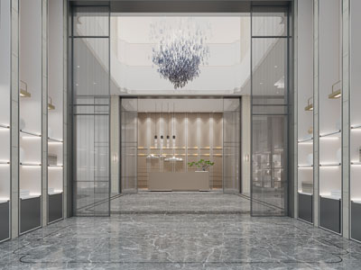 新中式大堂前台接待区