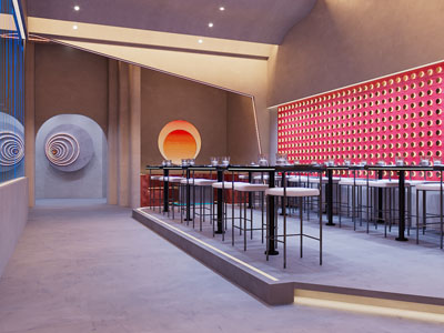 工业loft饭店餐馆就餐区