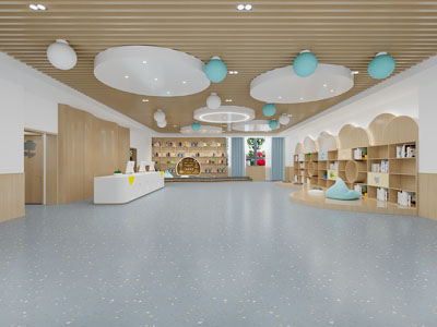 北欧幼儿园大堂前台接待区
