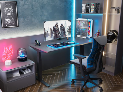 现代电脑桌椅组合