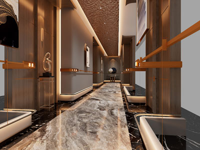 新中式酒店过道