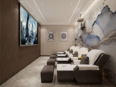 新中式足浴馆、足疗室3d模型 新中式足浴馆、足疗室