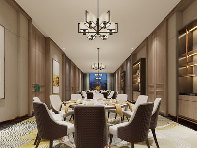 新中式酒店大堂就餐区