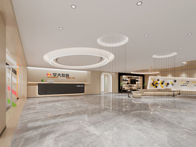 现代培训机构大堂前台接待区