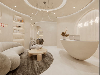 侘寂风美容院接待区