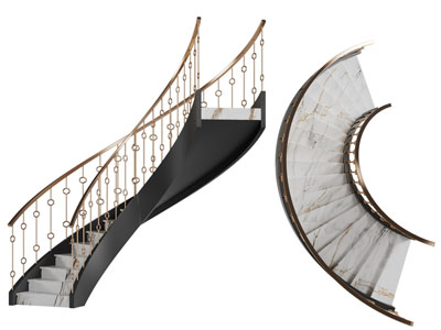 现代旋转楼梯3d模型 现代旋转楼梯