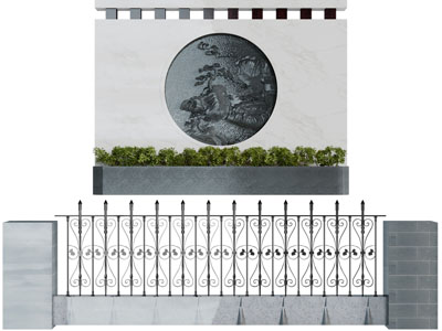 新中式围墙、景观墙、围栏