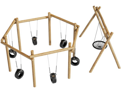 现代社区秋千架