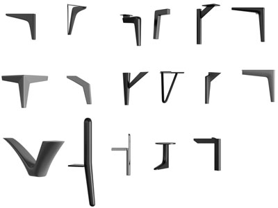 现代墙面支架配件3d模型 现代墙面支架配件
