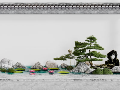 新中式水景景观园艺小品