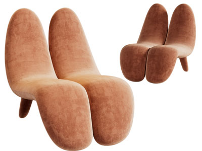 后现代休闲单人沙发3d模型 后现代休闲单人沙发