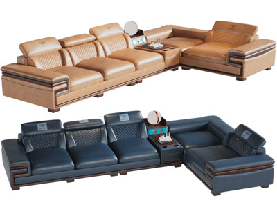 现代皮革转角多人沙发3d模型 现代皮革转角多人沙发