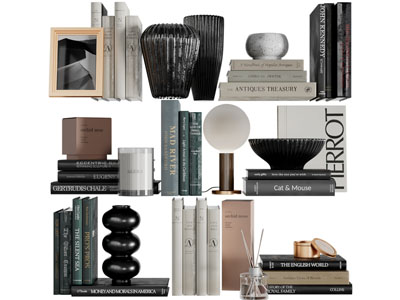 现代书籍、装饰品摆件
