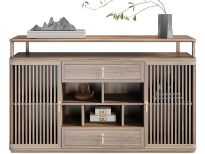 新中式实木餐边柜