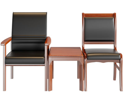 现代扶手椅子、边几