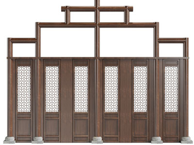 新中式实木大门